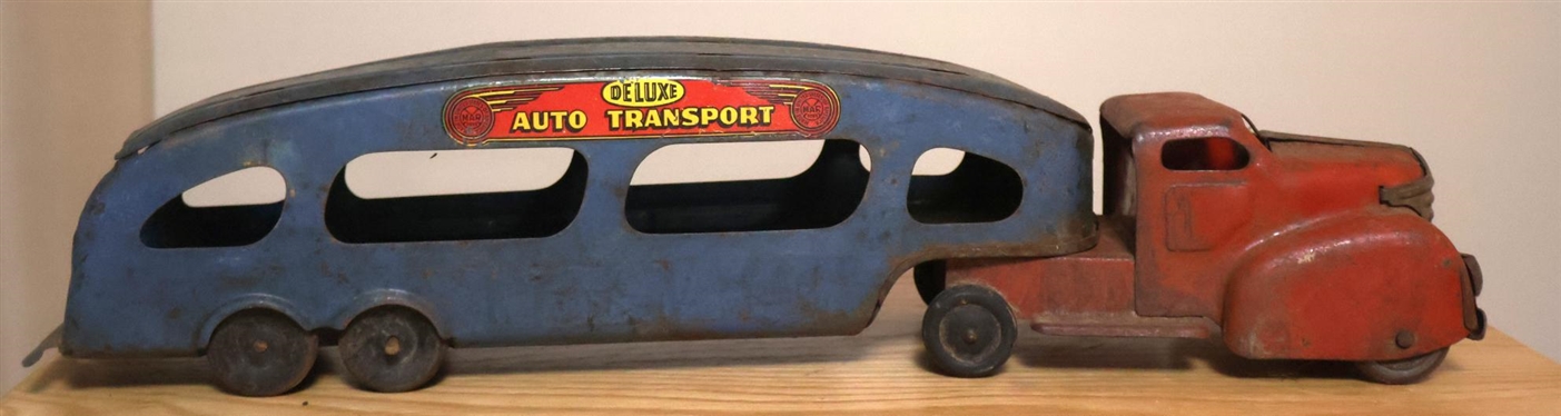 MARX Toys Delux Auto Transport Car Hauler Truck and Trailer 