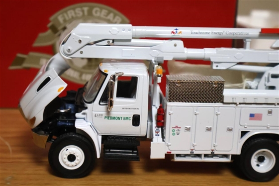 First Gear - Piedmont EMC - Collector Club Bucket Truck in Original Box and Packaging - Truck is 9 Long