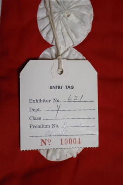 Fantastic Handmade Patriotic American Flag  Quilt with Appliqued YOYOs - Entry Tag Attached to Tassel Trim - 63 By 50 
