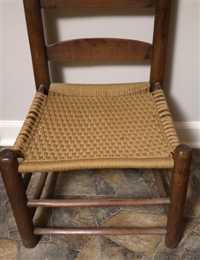 Caswell County, NC Handmade Terrell Ladderback Chair - Seat Has Been Replaced