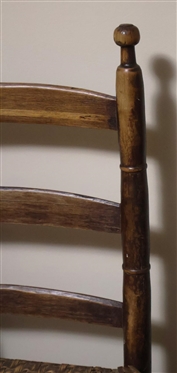 Mecklenburg County, VA Johnson Chair with Pronounced Wedding Ring Accents on Posts - Original Finish Seats Needs Replacing 
