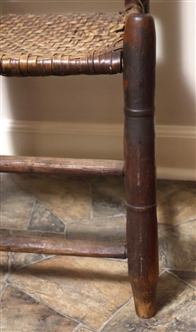Mecklenburg County, VA Johnson Chair with Pronounced Wedding Ring Accents on Posts - Original Finish Seats Needs Replacing 